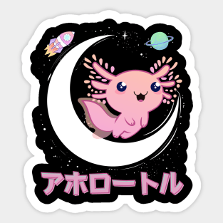 Axolotl Moon Space Sticker